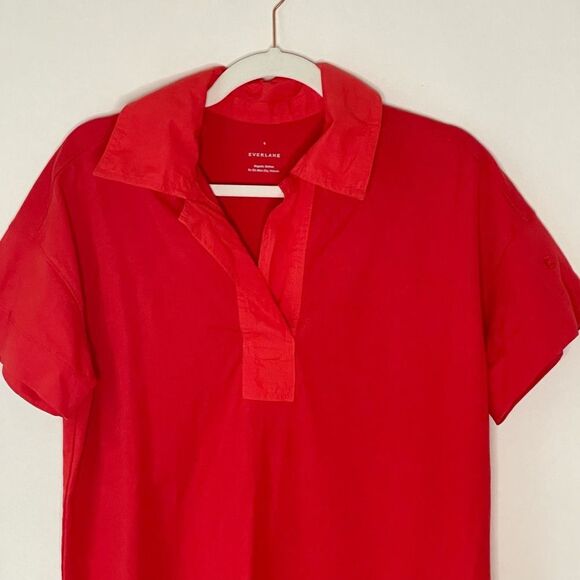 Everlane The Retro Cotton Jersey Polo Collared Dress. sz. Small #UU - Picture 3 of 9